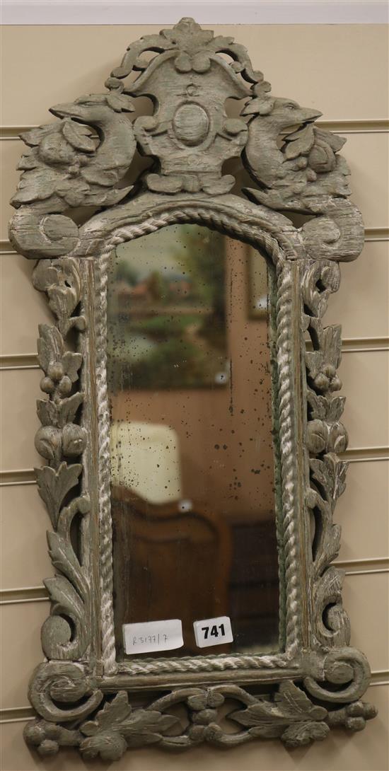 A painted mirror, H.63cm